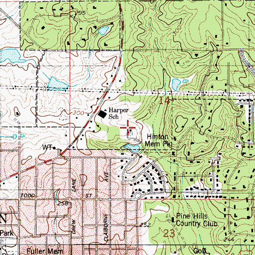 Topographic Map of Minden Tennis and Aquatic Center, LA