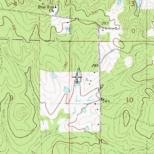 Topographic Map of Sulphur Springs, LA