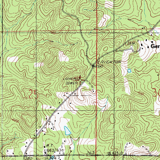 Topographic Map of Dutchtown Lookout Tower, LA