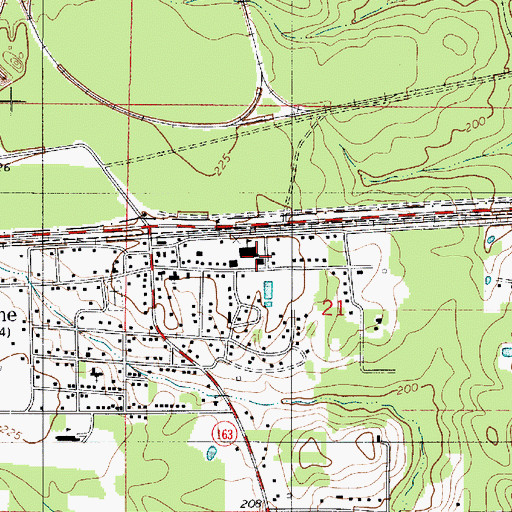 Topographic Map of Doyline High School, LA