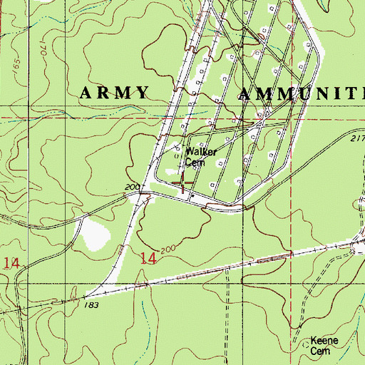 Topographic Map of Harvels Store (historical), LA