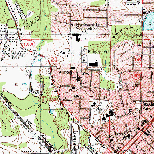Topographic Map of First Pentecostal Church, LA