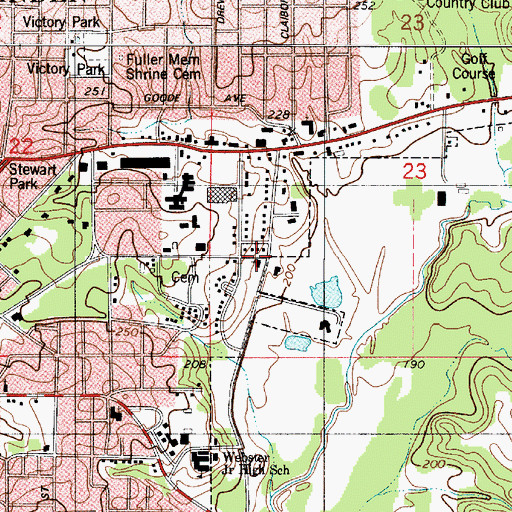 Topographic Map of Sheppard Heights Assembly of God Church, LA