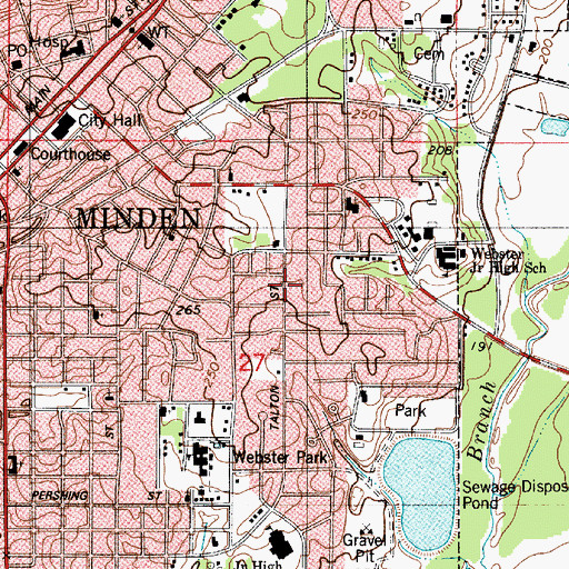 Topographic Map of Jones Memorial Public Library, LA