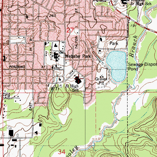 Topographic Map of J A Phillips Middle School, LA