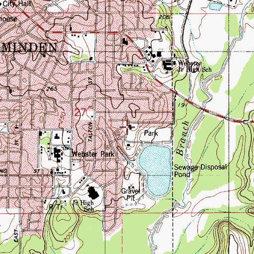 Topographic Map of Ewell Park Recreation Center, LA