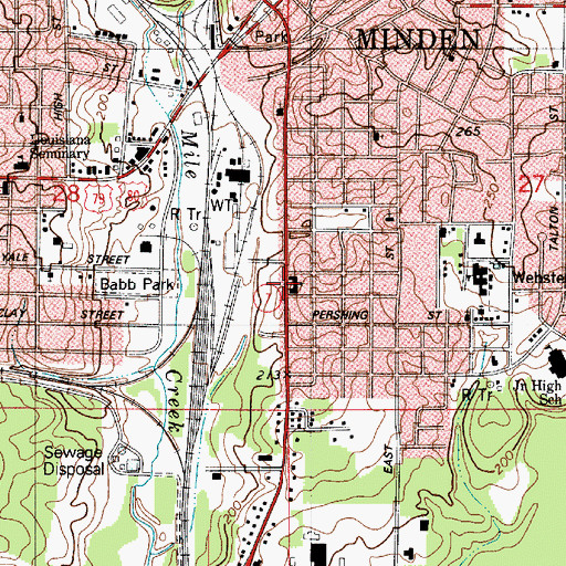 Topographic Map of Southside Baptist Church, LA
