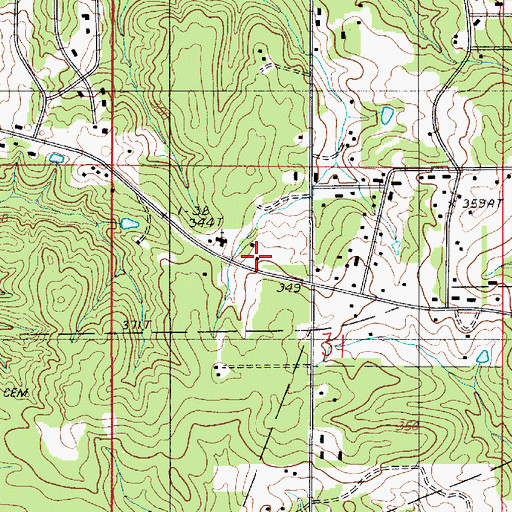 Topographic Map of Turners Store (historical), LA