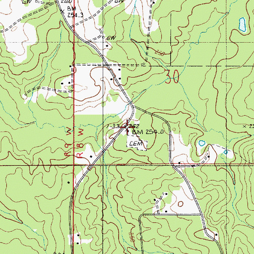 Topographic Map of Fellowship Baptist Church, LA