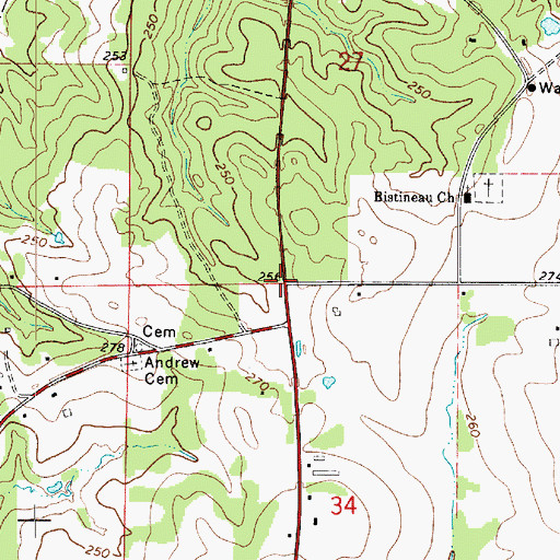 Topographic Map of Martin Junction, LA