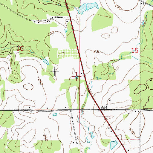 Topographic Map of Adams School (historical), LA