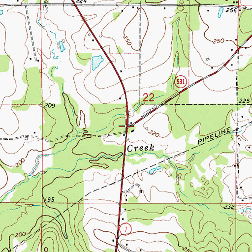 Topographic Map of Heflin Elementary School (historical), LA