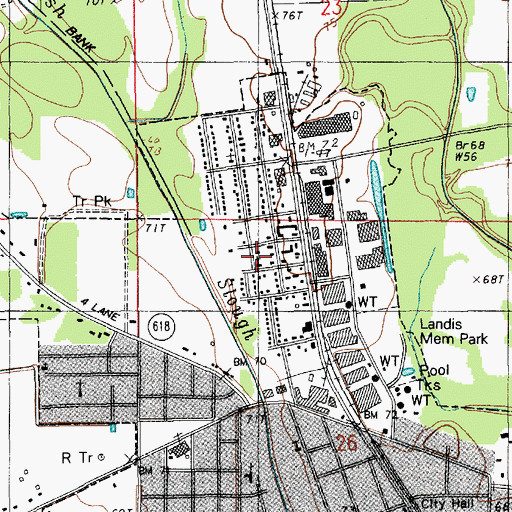 Topographic Map of First Church of the Nazarene, LA