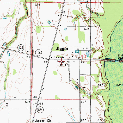 Topographic Map of Jigger Apostolic Church, LA