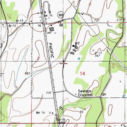 Topographic Map of Winnsboro Industrial park, LA