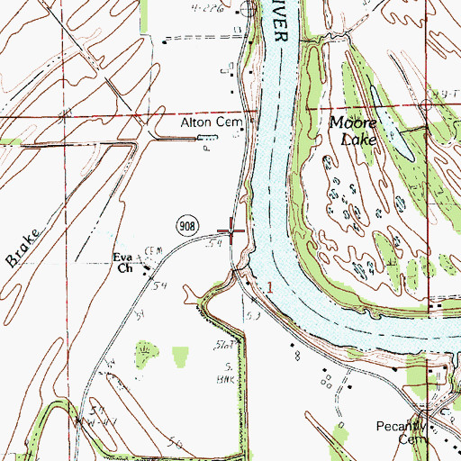 Topographic Map of Alton (historical), LA