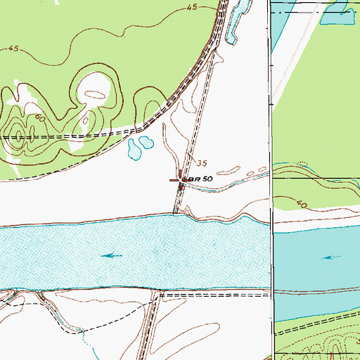 Topographic Map of Ashridge (historical), LA