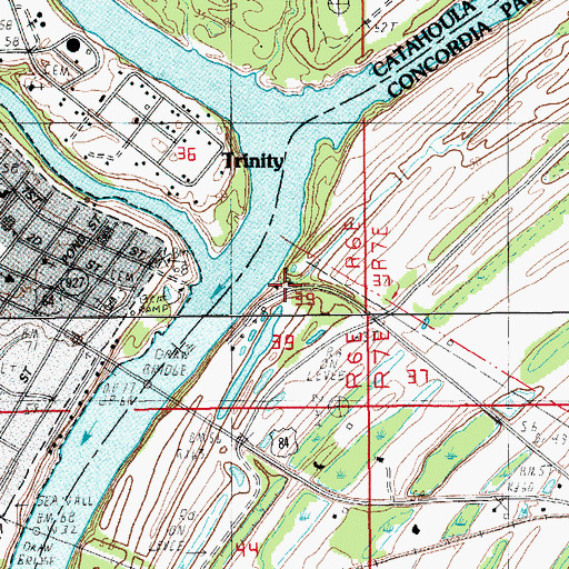 Topographic Map of Black River (historical), LA