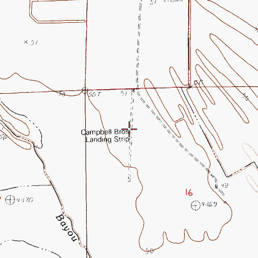 Topographic Map of Campbell Brothers Landing Strip, LA