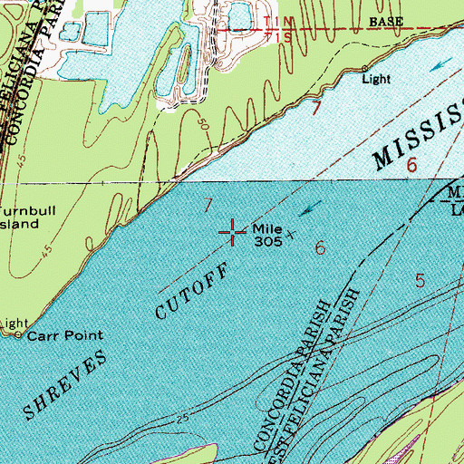 Topographic Map of Carrs Point Landing (historical), LA