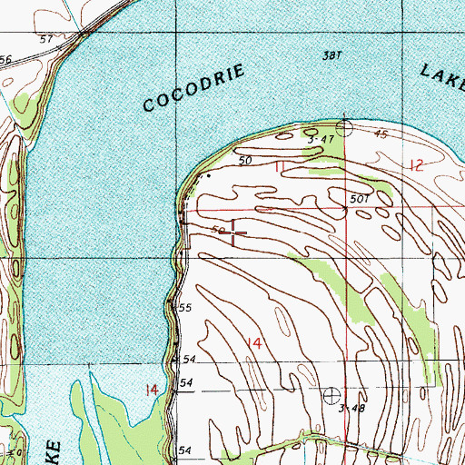 Topographic Map of Cocodrie Lake Oil Field, LA
