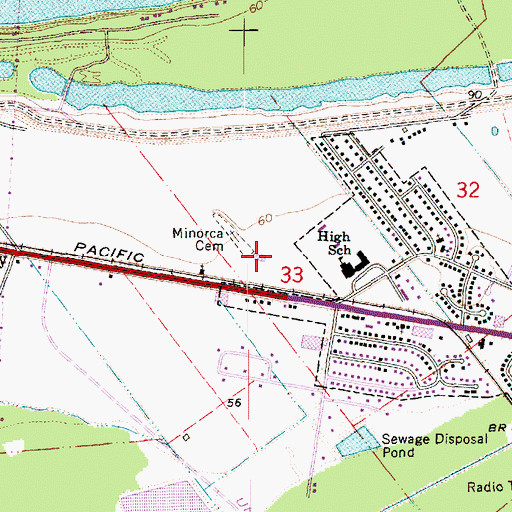 Topographic Map of Concordia Parish Courthouse, LA