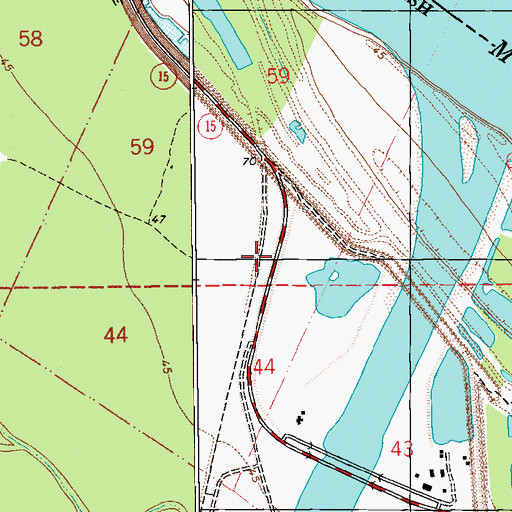 Topographic Map of Coochie (historical), LA