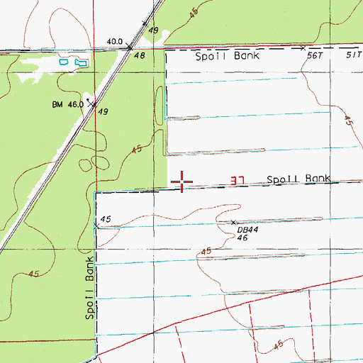 Topographic Map of East Slocum Oil Field, LA