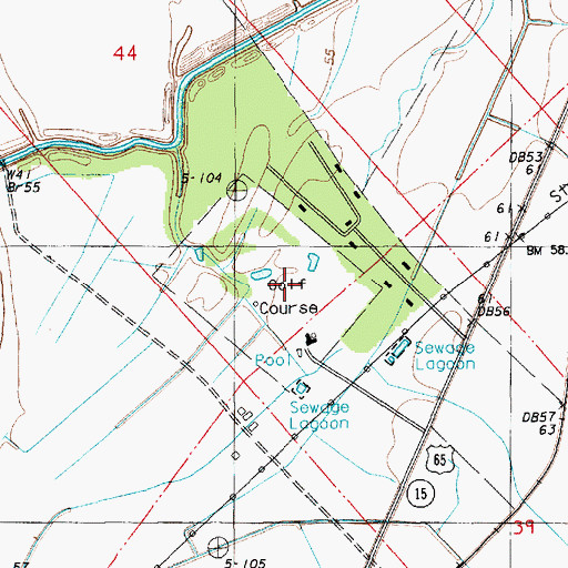Topographic Map of Ferriday Country Club, LA