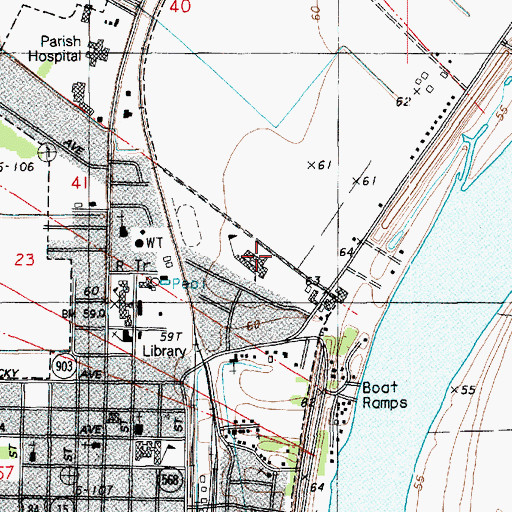 Topographic Map of Ferriday Lower Elementary School, LA
