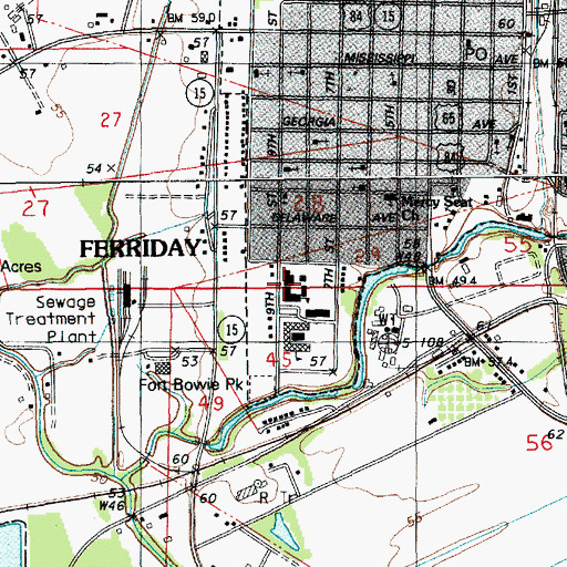 Topographic Map of Ferriday Upper Elementary School, LA