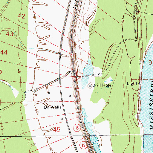 Topographic Map of Goose Lake Oil Field, LA