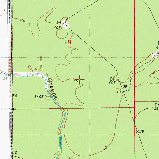 Topographic Map of Greens Bayou Oil Field, LA