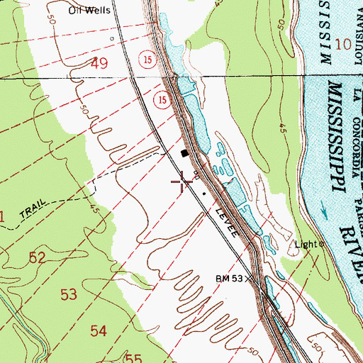 Topographic Map of Lower Ballymagan Oil Field, LA