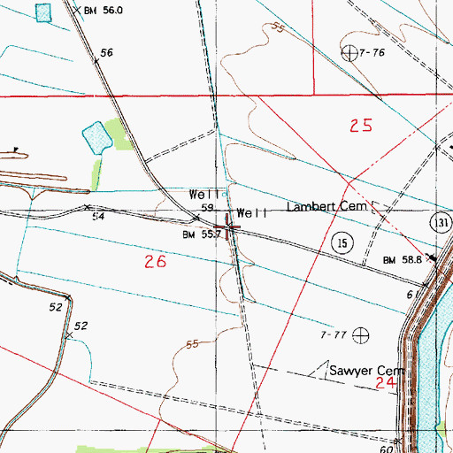 Topographic Map of Lucerna (historical), LA