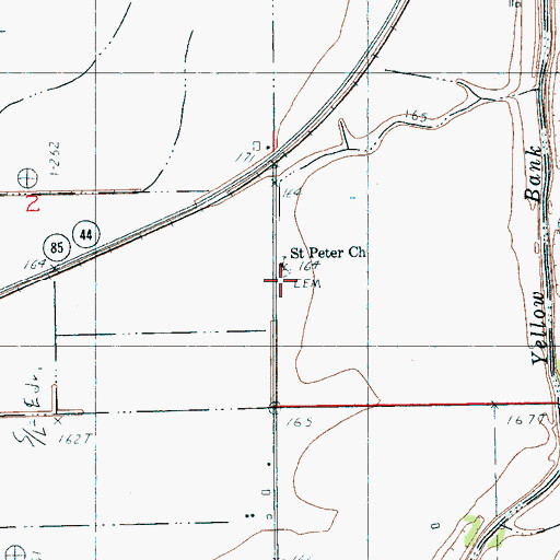 Topographic Map of Saint Peter Church, AR