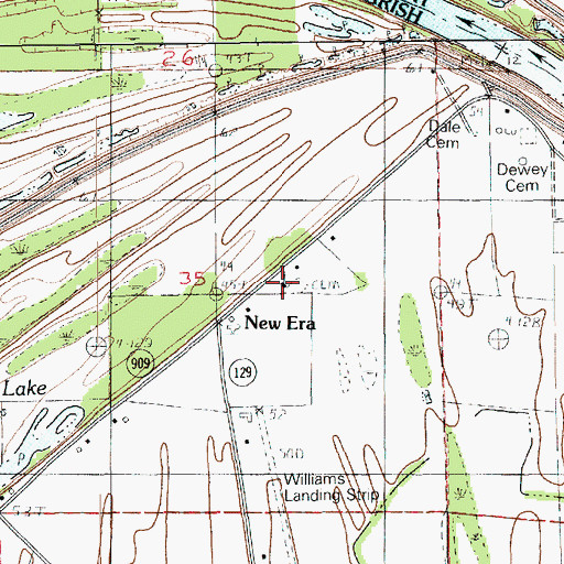 Topographic Map of New Era School (historical), LA