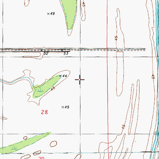 Topographic Map of Northeast Bayou Cocodrie Oil Field, LA
