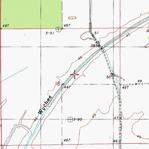 Topographic Map of Northwest Bayou Cocadrie Oil Field, LA