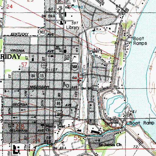 Topographic Map of Pasternack Shopping Center, LA