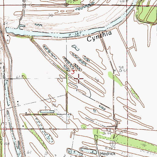 Topographic Map of South Cynthia Bayou Oil Field, LA
