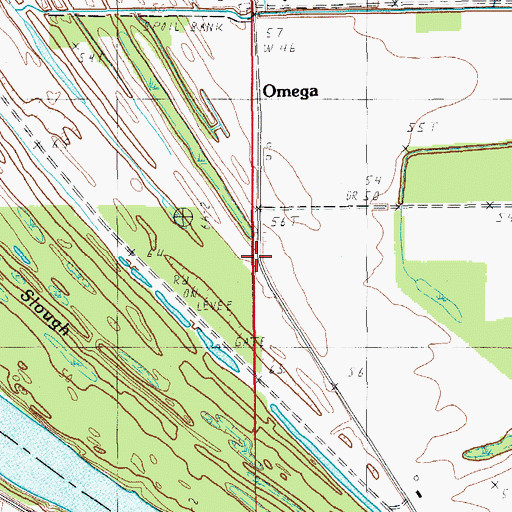 Topographic Map of Omega School (historical), LA