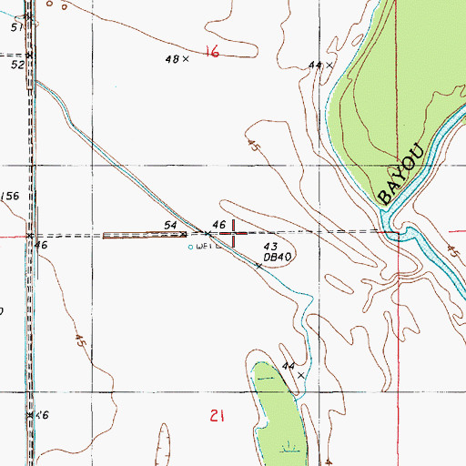 Topographic Map of South Quinn Bayou Oil Field, LA