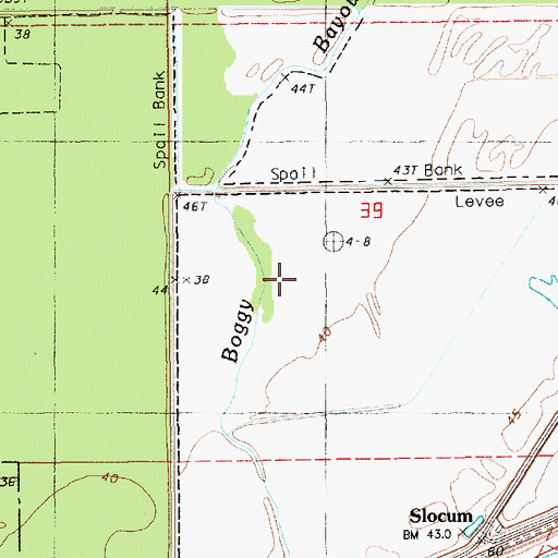 Topographic Map of South Slocum Oil Field, LA