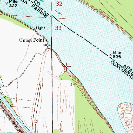 Topographic Map of Union Point Landing, LA