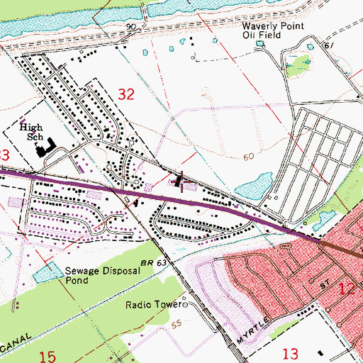 Topographic Map of Vidalia Shopping Center, LA