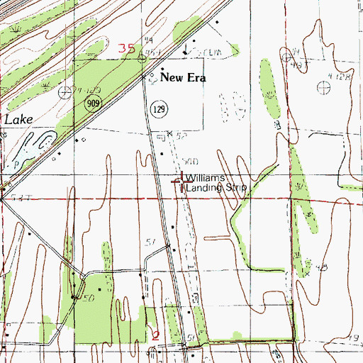 Topographic Map of Williams Landing Strip, LA
