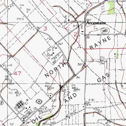 Topographic Map of Arseneaux School (historical), LA