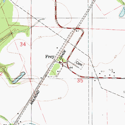 Topographic Map of Frey School (historical), LA