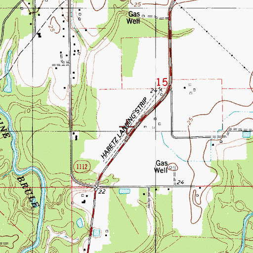 Topographic Map of Habetz Landing Strip, LA
